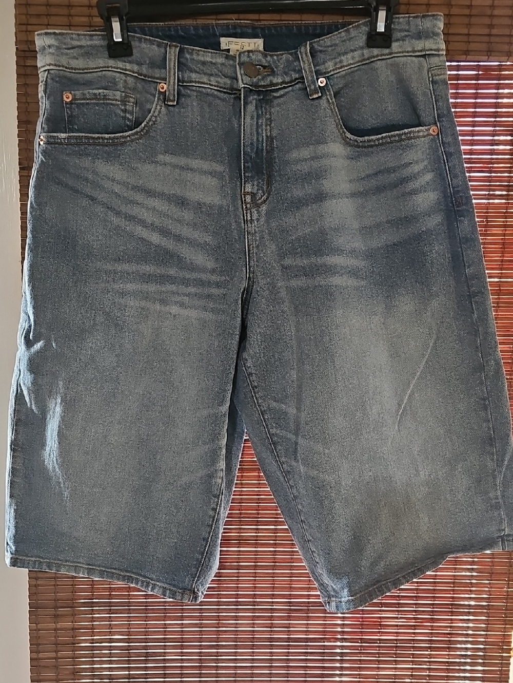 Women's Light Blue Denim Jean Shorts - Classic Mid-Rise